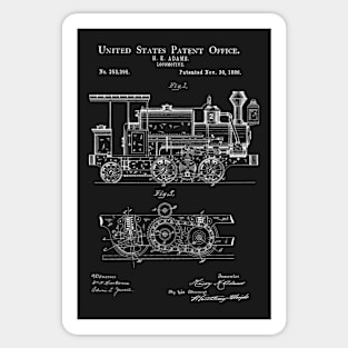 Locomotive Patent Blueprint (1886) Sticker